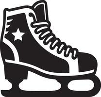 Silhouette of Ice skate icon with star on the sole vector