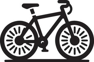 A black and white illustration of a bicycle vector