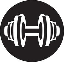 Dumbbell icon in black and white on a white background vector