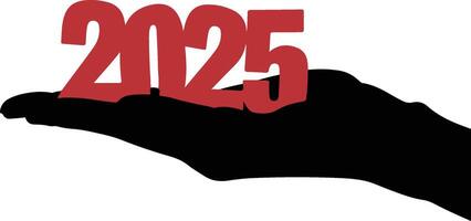 A hand holding a red and black 2020 sign vector