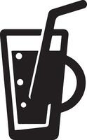 A black and white illustration of a glass of soda vector