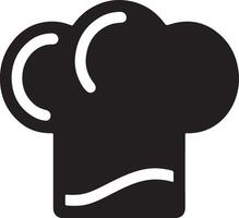 A black chef hat icon on a white background vector