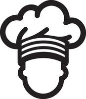 A black and white image of a chef hat vector