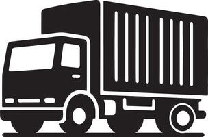 A black and white image of a truck vector