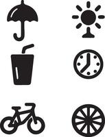 Various icons of different weather conditions vector