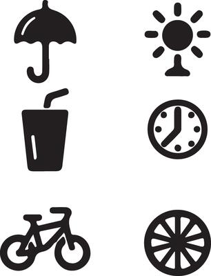 Various icons of different weather conditions