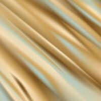 Golden silk fabric background with a blue and white pattern vector