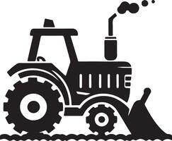 Tractor with plow and shovel on white background vector