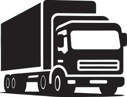 A black and white illustration of a truck vector