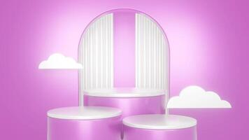 3d rendering of minimal scene of blank podium with Valentine's Day theme or beauty ads and healthy promotion video