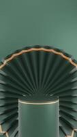 Green and glow luxury podium pedestal product display and green box background 3d rendering video