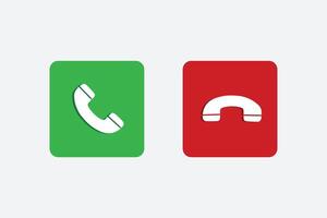 Phone call and end button icon, Phone call icon answer vector