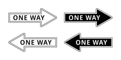 One Way Street Sign with Right and left Arrow vector