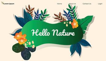 Hello spring. Spring abstract background, banner, poster with spring flowers and leaves. Spring leaves. Modern trendy colorful design. Template for advertising, web, social media. vector