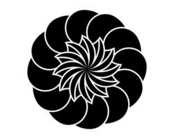 Sacred Mandala template to print in black color. Round design element isolated on white background. Circle pattern in white color. illustration logo, tattoo, monogram, web design, decoration vector