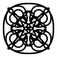 a black and white drawing of a circular design vector