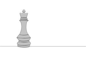 Hand-drawn continuous line art drawing of chess figure. Sport concept background. vector