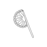 Hand fan outline . Bengali new year concept element. vector