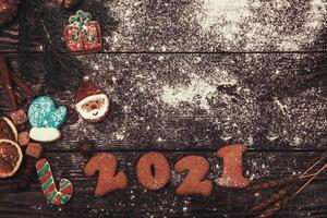 Different ginger cookies 2019 year photo