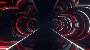 Red and White Sci-Fi Neon Tunnel Background Vj Loop I 4K video