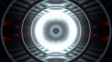 White and Red Sci-Fi Tunnel With Round Arches Background Vj Loop I 4K video