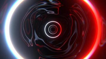 Red and White Infinity Sci-Fi Neon Tunnel Background Vj Loop I 4K video