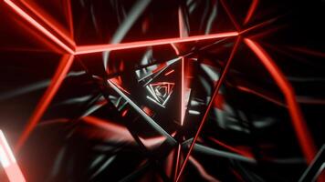 Red and White Triangular Spiral Neon Tunnel Background Vj Loop I 4K video