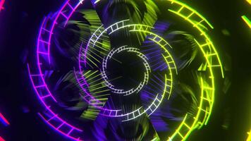 Light Green and Puple Bright Spiral Neon Abstract Background Vj Loop I 4K video