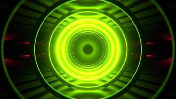 Light Green and Pink Sci-Fi Tunnel With Round Arches Background Vj Loop I 4K video