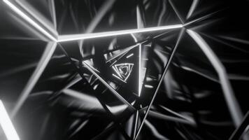 White Triangular Spiral Neon Tunnel Background Vj Loop I 4K video
