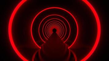 Red Elegant Dark Sci-Fi Tunnel Background Vj Loop I 4K video