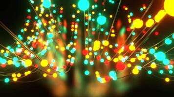 Turquoise Red and Orange Beautiful Neon Dynamic Background Vj Loop I 4K video