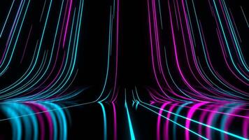 Cyan and Pink Neon Lines Abstract Background Vj Loop I 4K video