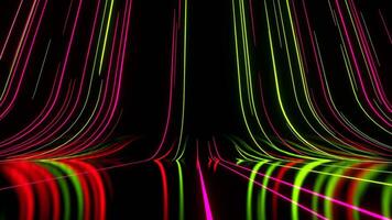 Light Green and Pink Neon Lines Abstract Background Vj Loop I 4K video