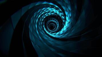 Cyan Spectacular Spiral Sci-Fi Tunnel Background Vj Loop I 4K video