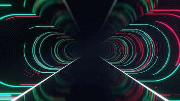 Turquoise and Pink Sci-Fi Neon Tunnel Background Vj Loop I 4K video