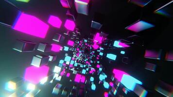 Cyan and Pink Vibrant Sci-Fi Neon Tunnel Background Vj Loop I 4K video