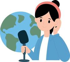 happy a woman World Storytelling Day Narrator peeking vector