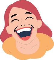 Girl on top view happy Global Belly Laugh Enthusiast vector