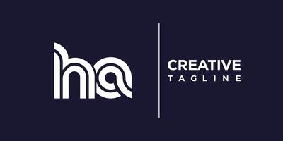 ha abstract minimalist letters Logo Monogram. vector