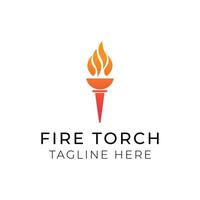 Creative flat fire torch Logo design template vector