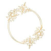 A flower wreath in a circle on a white background vector