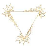 Golden triangle with flowers on it vector