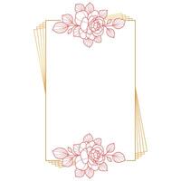A flower frame with a red border vector