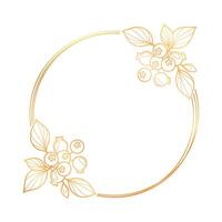 A circle with berries and leaves on it vector