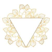 A triangle with flowers and leaves on it vector