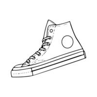 a line art drawing of a converse sneakers coloring pages vector