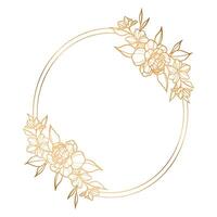 A round frame with flowers on it vector