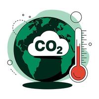 Reducing CO2 Emissions Concept. illustration promoting eco-friendly and sustainable practices for a cleaner environment. vector