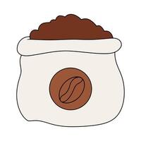 Coffee Beans in Sacks Illustration. design of burlap sacks filled with coffee beans, perfect for caffe branding, beverage ads, and organic product visuals. vector